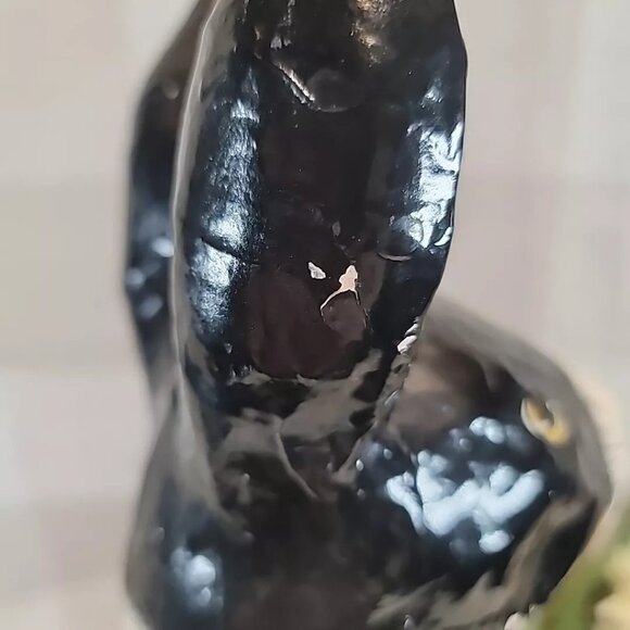 Paper Mache Painted Easter Bunny Dutch Rabbit Basket Candy Holder Vintage 17" - Picture 10 of 12